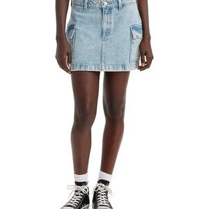 Denim Mini Skirt with Pockets